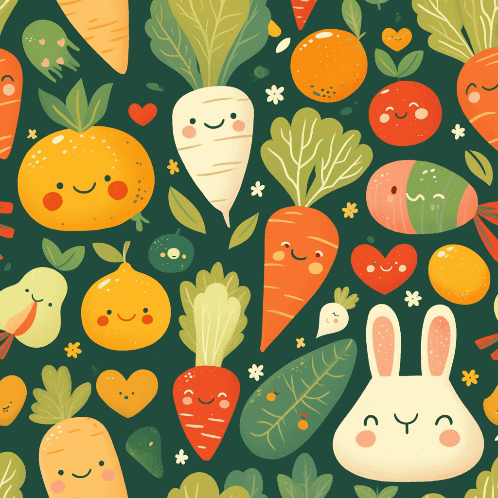 Veggies Midnight original repeating artwork