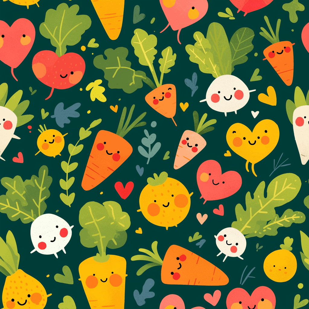 Veggies Dusk original repeating artwork