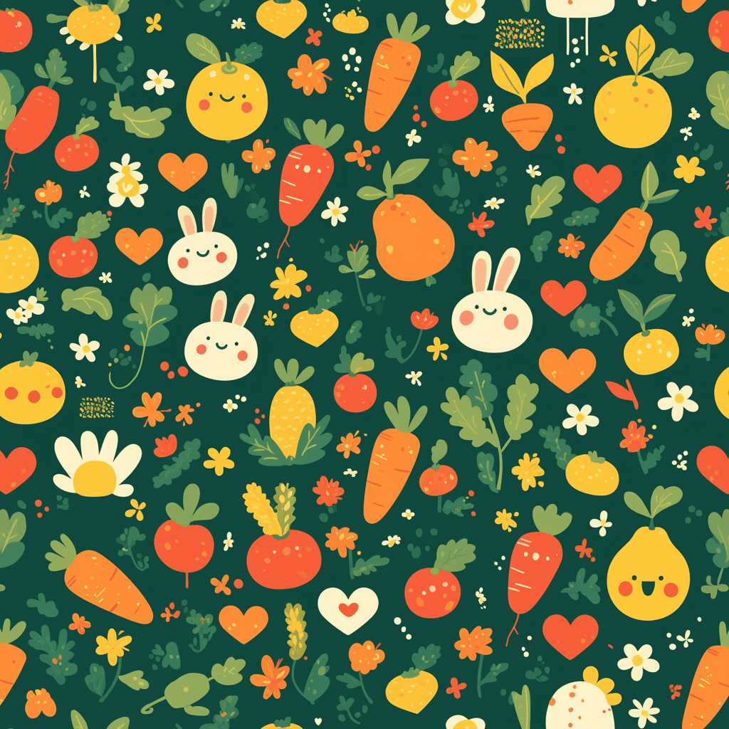 Veggies Ride original repeating artwork