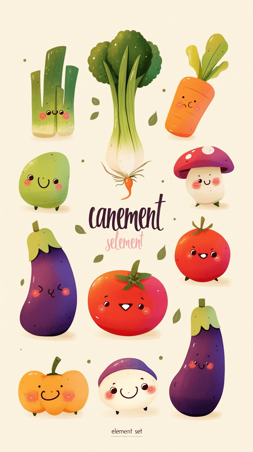 Veggies Team original repeating artwork
