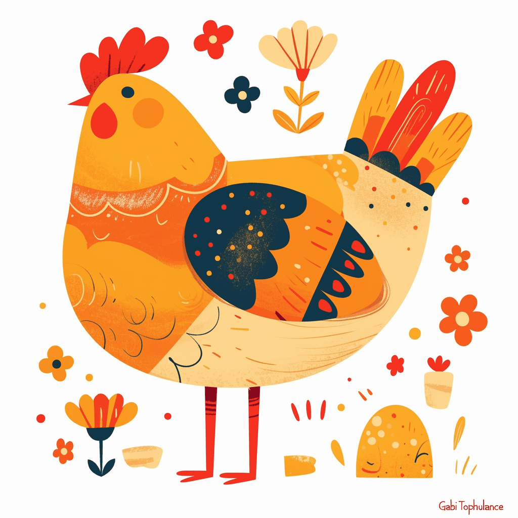 Chicken Neon original repeating artwork