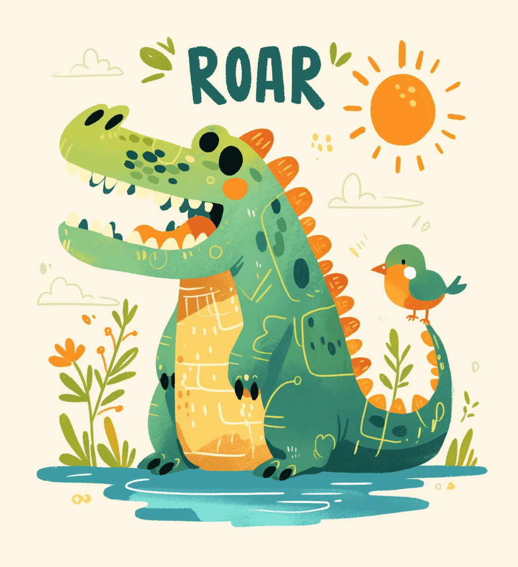 Dinosaur Kick original repeating artwork