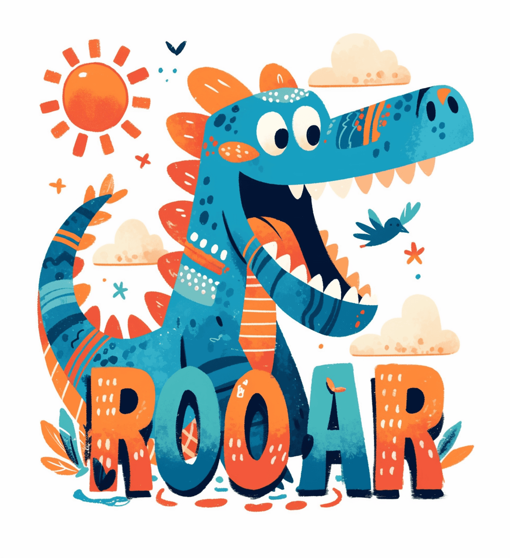 Dinosaur Pastel original repeating artwork
