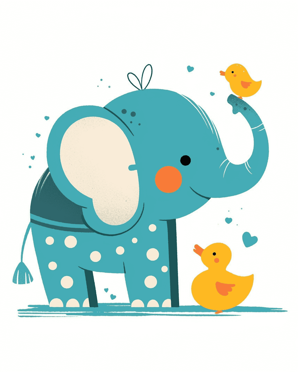 Elephant Sunlit original repeating artwork