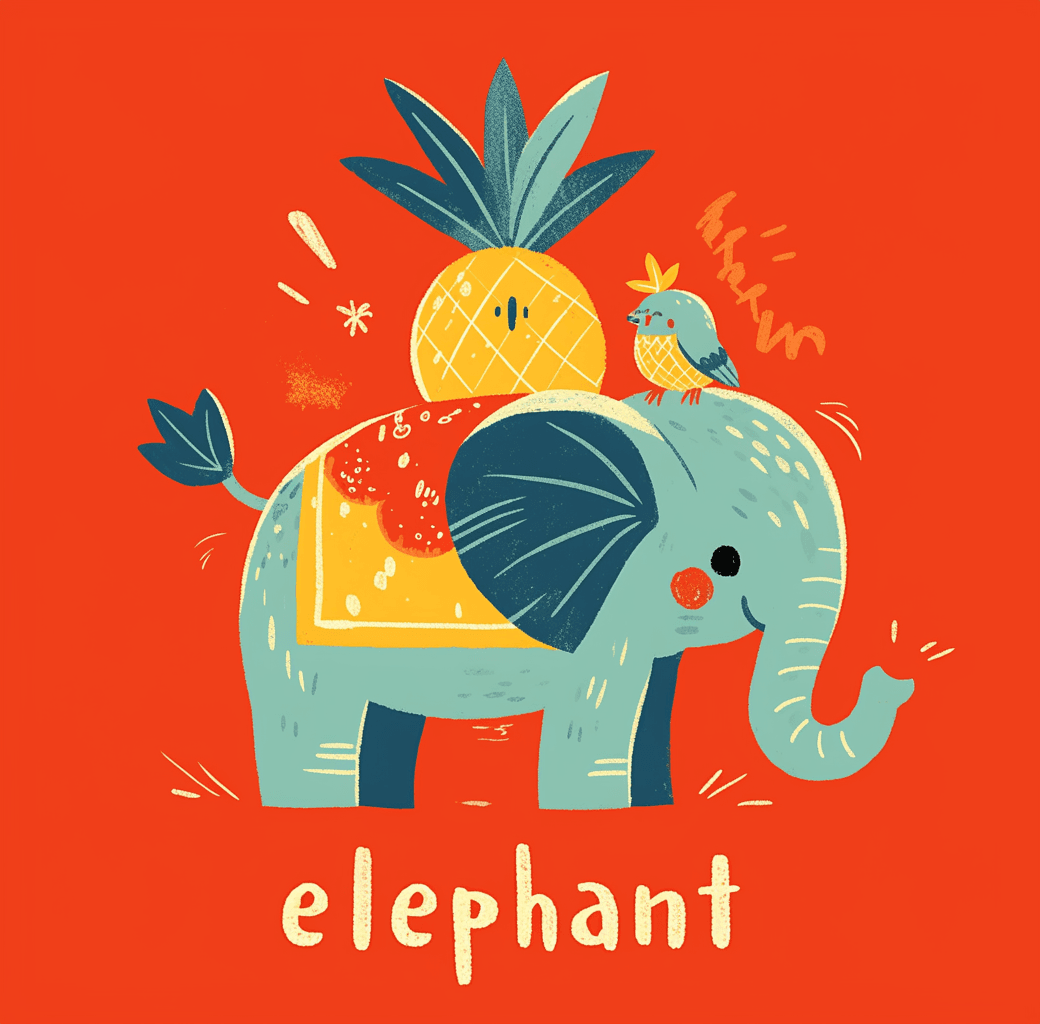 Elephant Zoom original repeating artwork