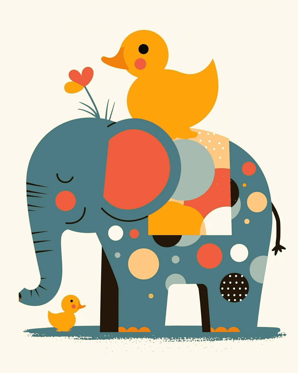 Elephant Midnight original repeating artwork