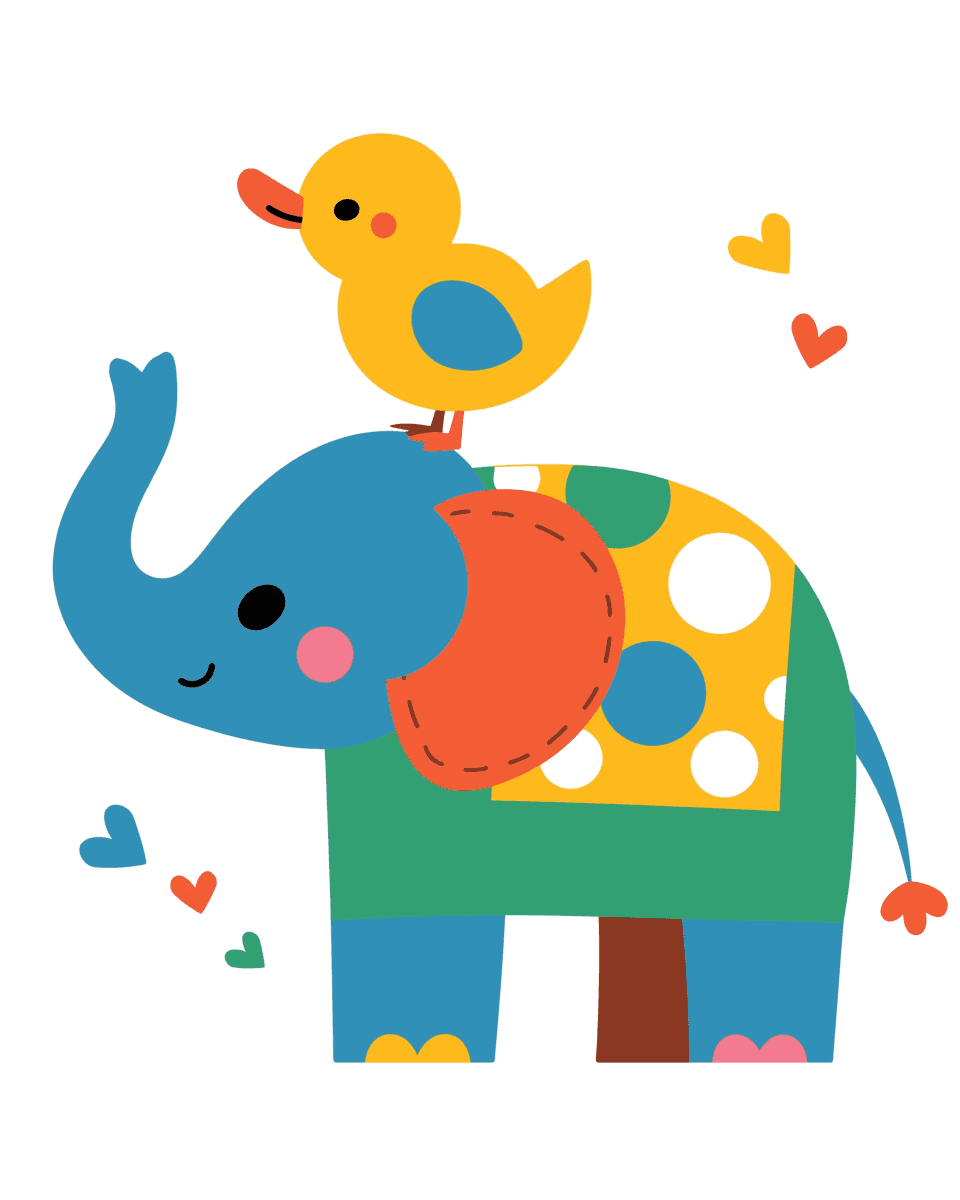Elephant Shine On original repeating artwork