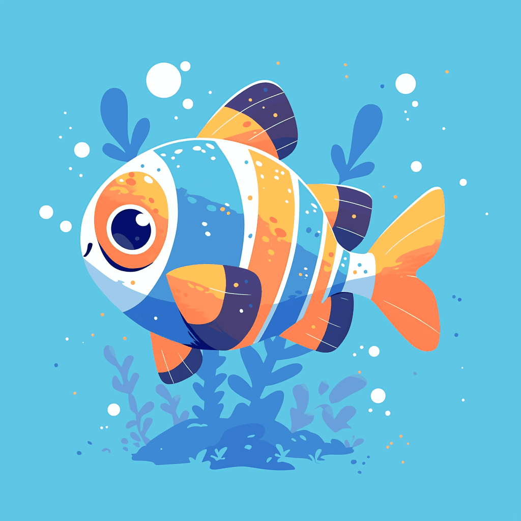 Fish Sunrise original repeating artwork