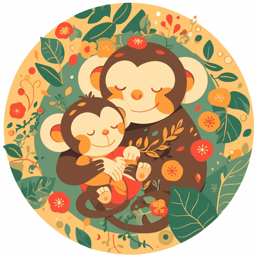Monkey Chase original repeating artwork