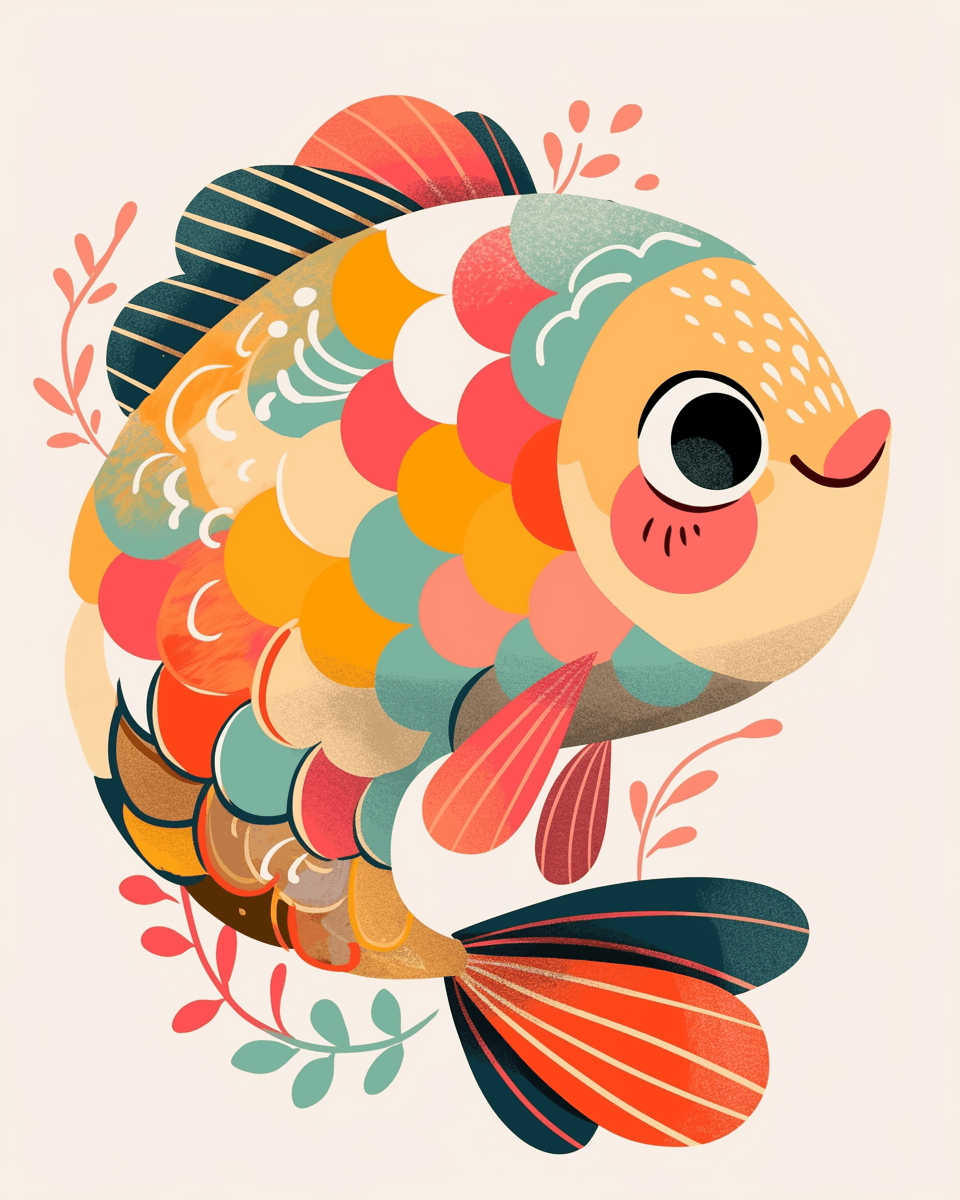 Fish East original repeating artwork