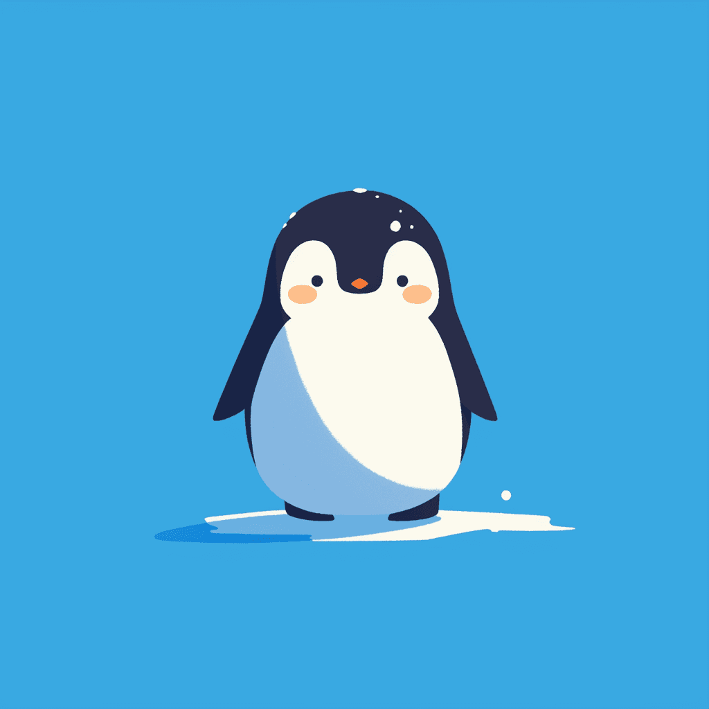 Penguin Autumn original repeating artwork