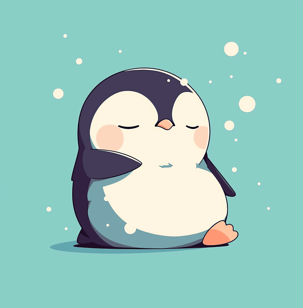 Penguin Morning original repeating artwork