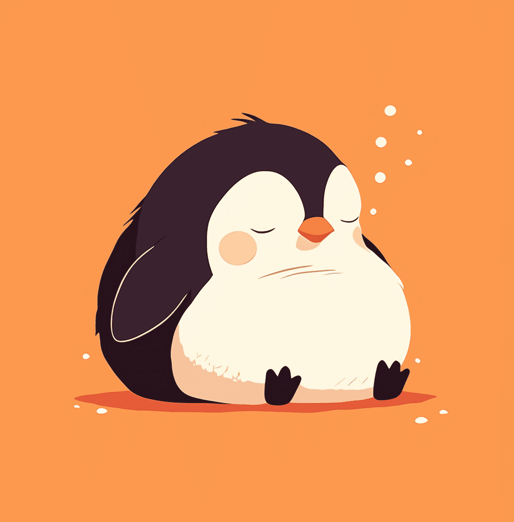Penguin Shine On original repeating artwork