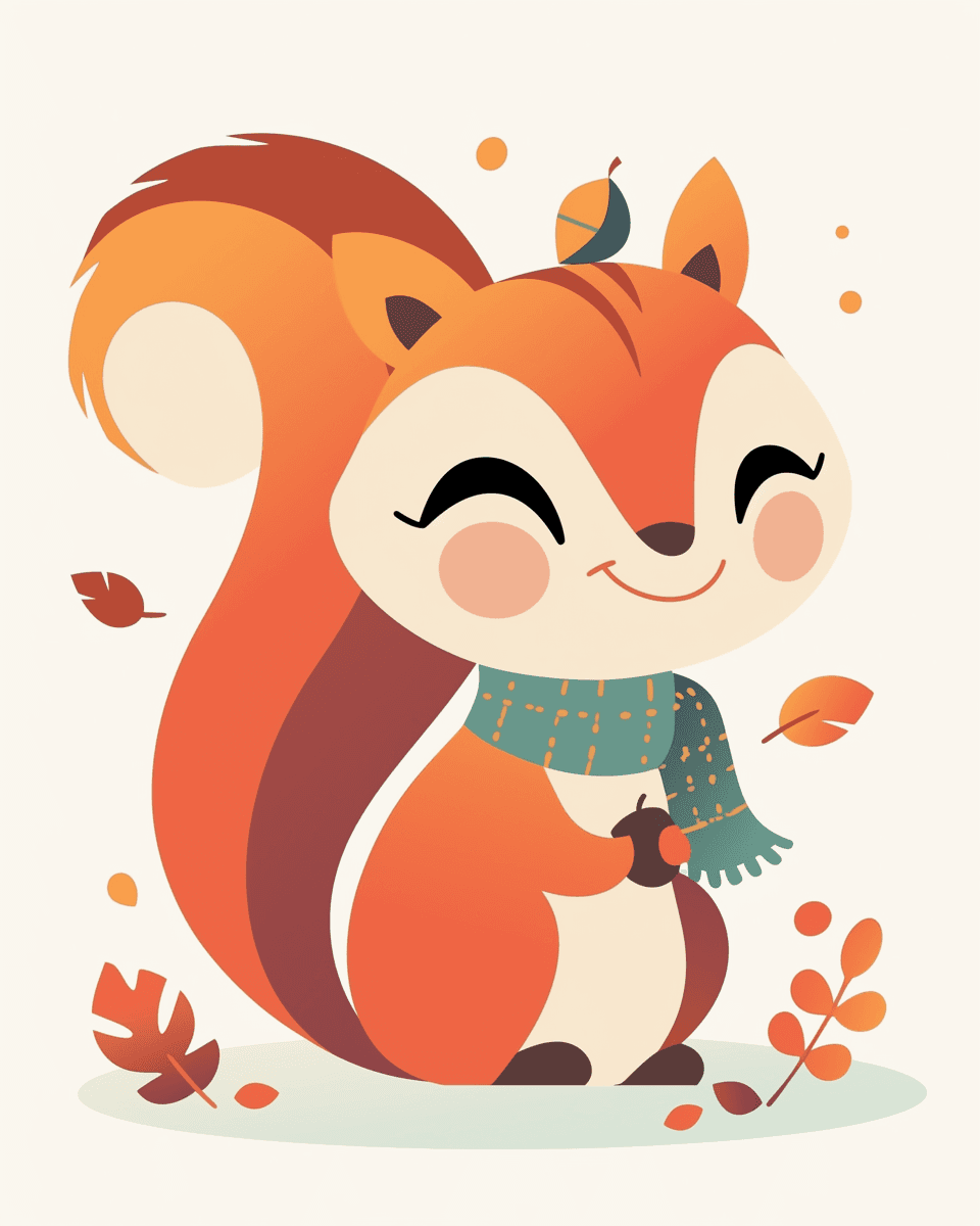 Squirrel Fair original repeating artwork