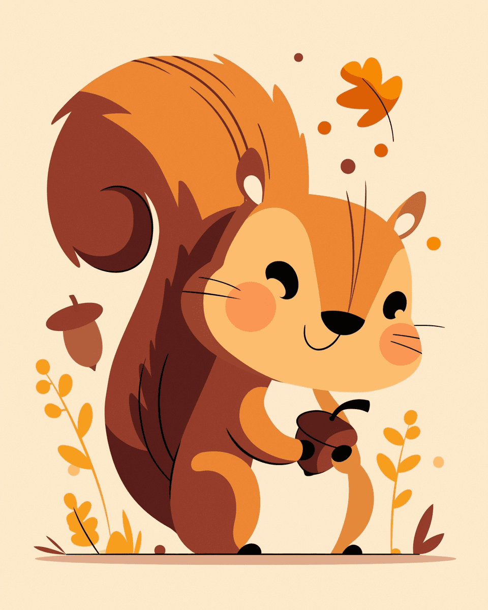 Squirrel Tune original repeating artwork