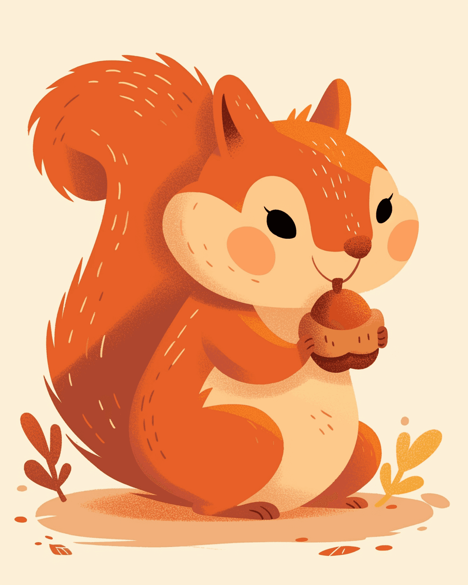Squirrel Rhythm original repeating artwork
