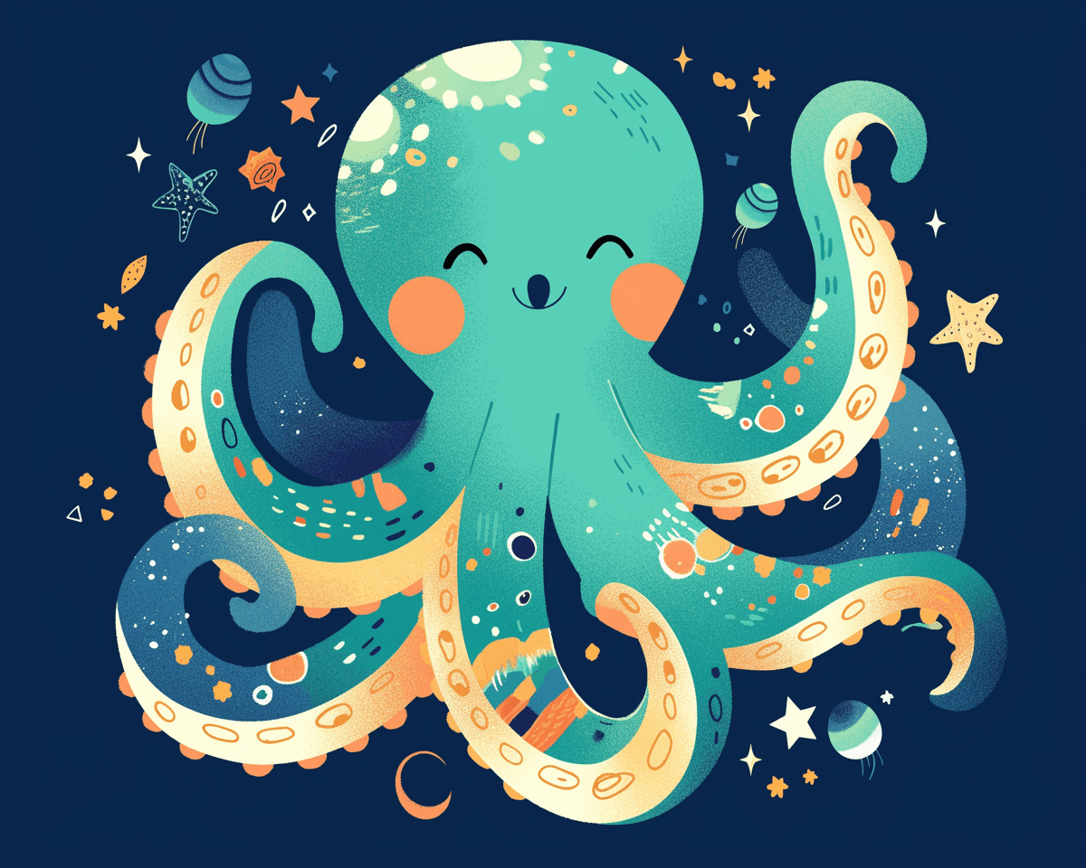 Octopus Rhythm original repeating artwork