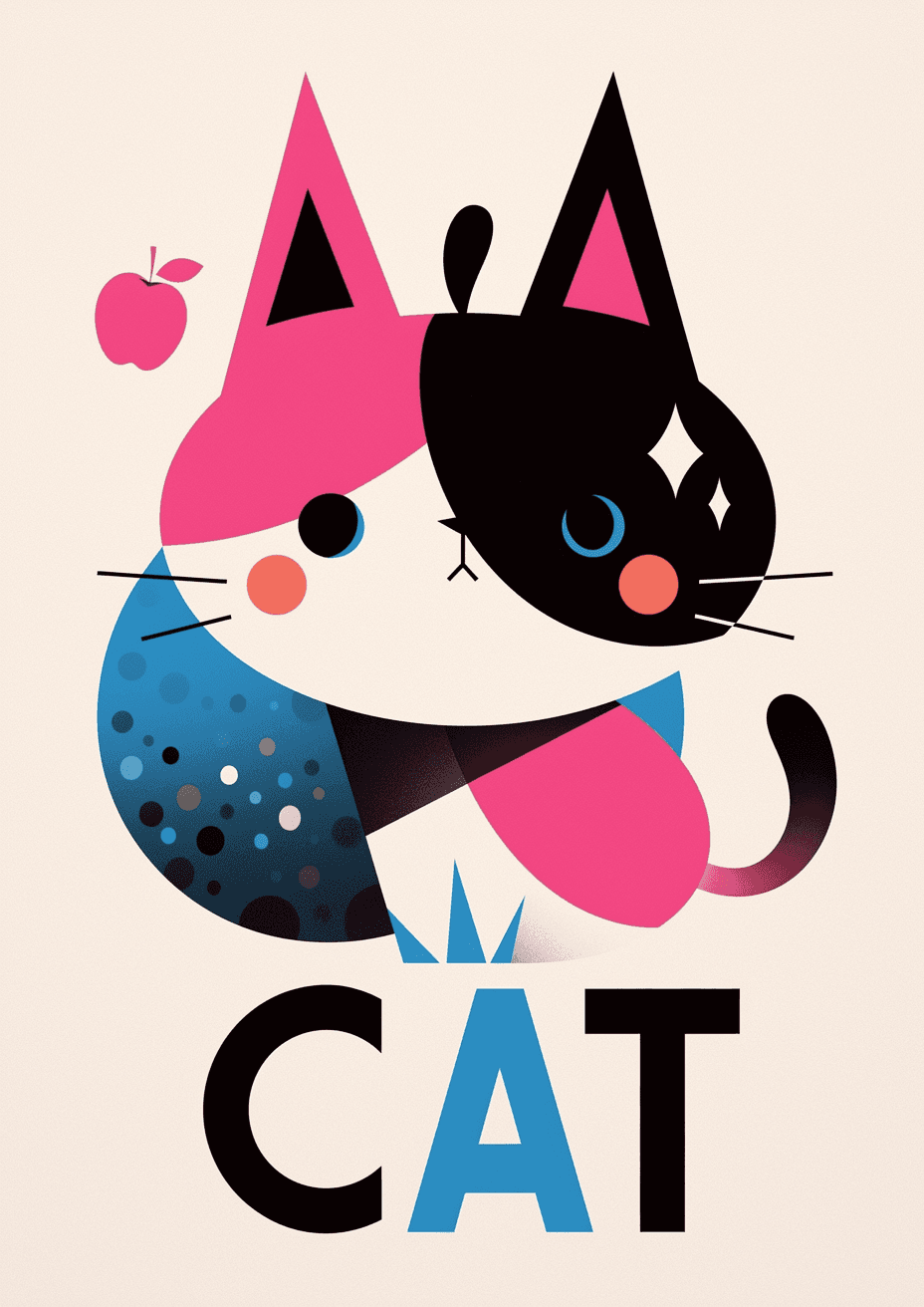 Cat 382 original repeating artwork