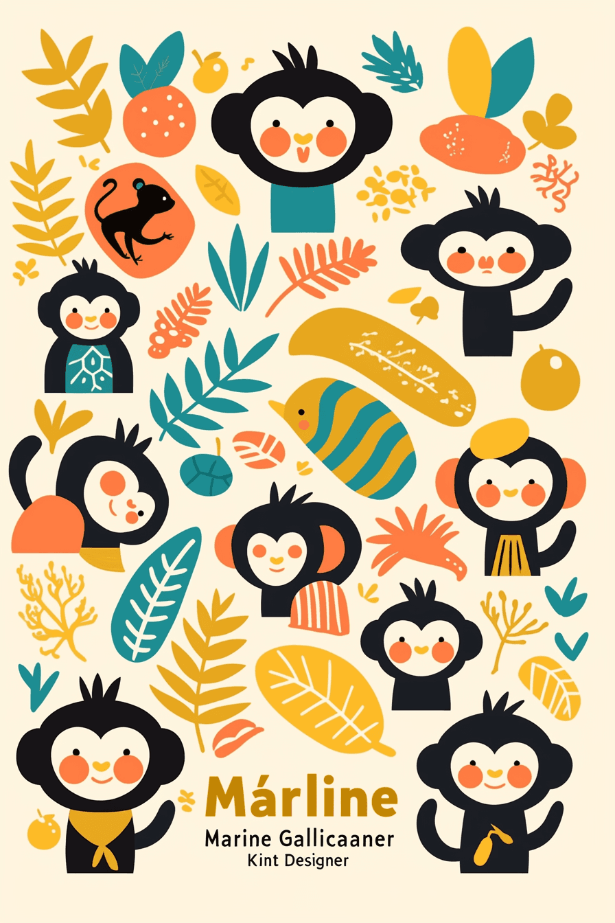 Monkey Hue original repeating artwork