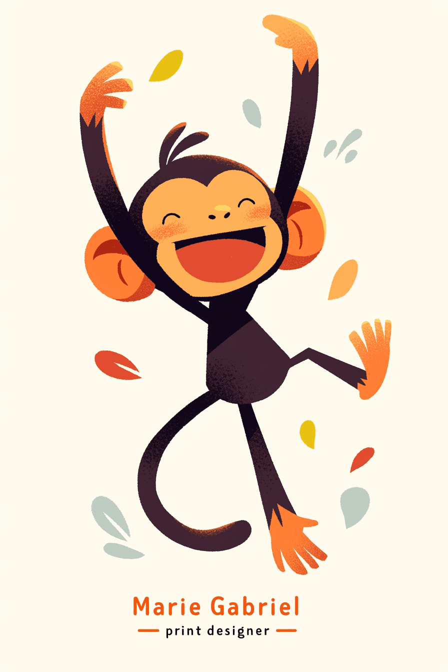 Monkey Buzz original repeating artwork