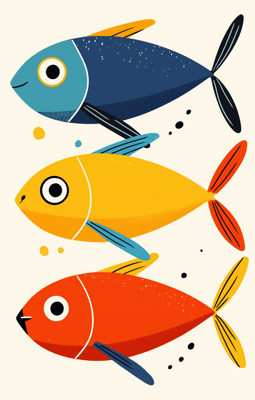 Fish Shine On original repeating artwork
