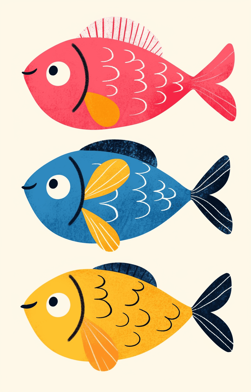 Fish North original repeating artwork