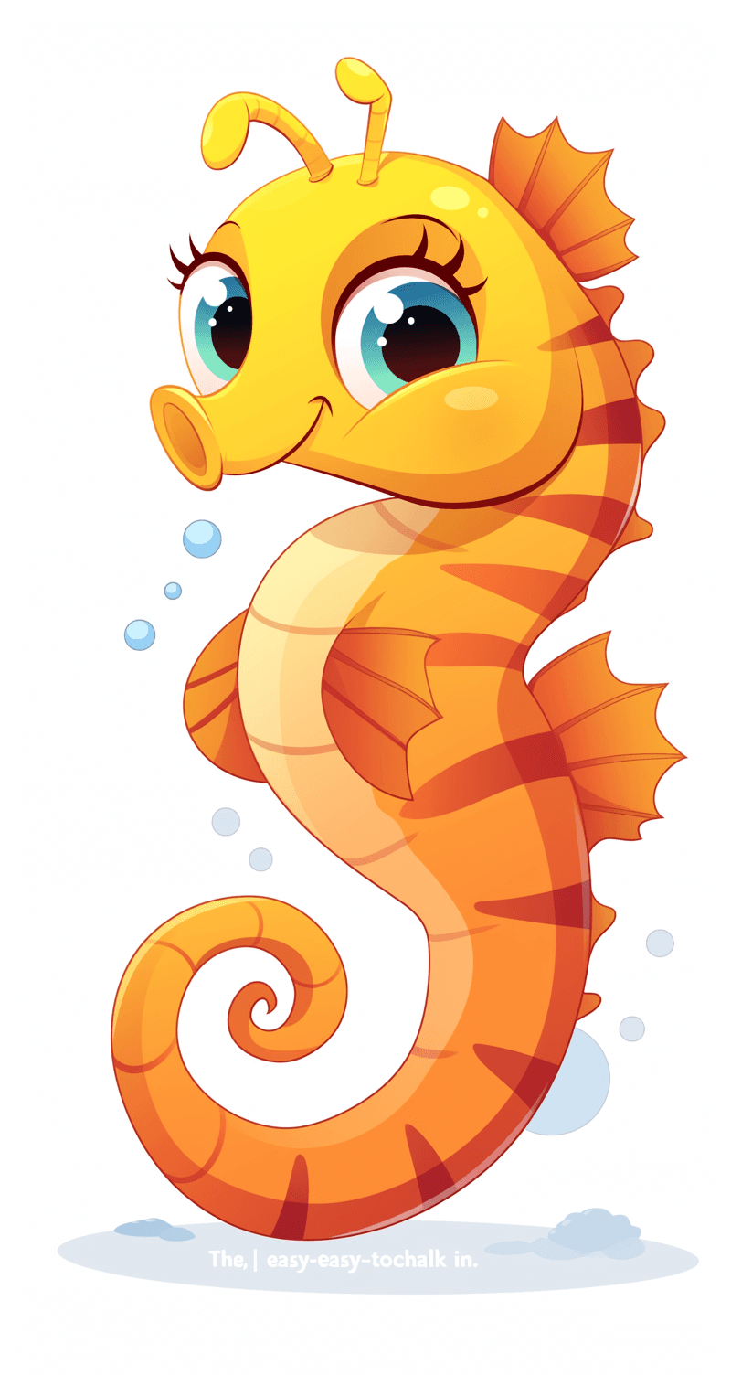 Seahorse Squad original repeating artwork