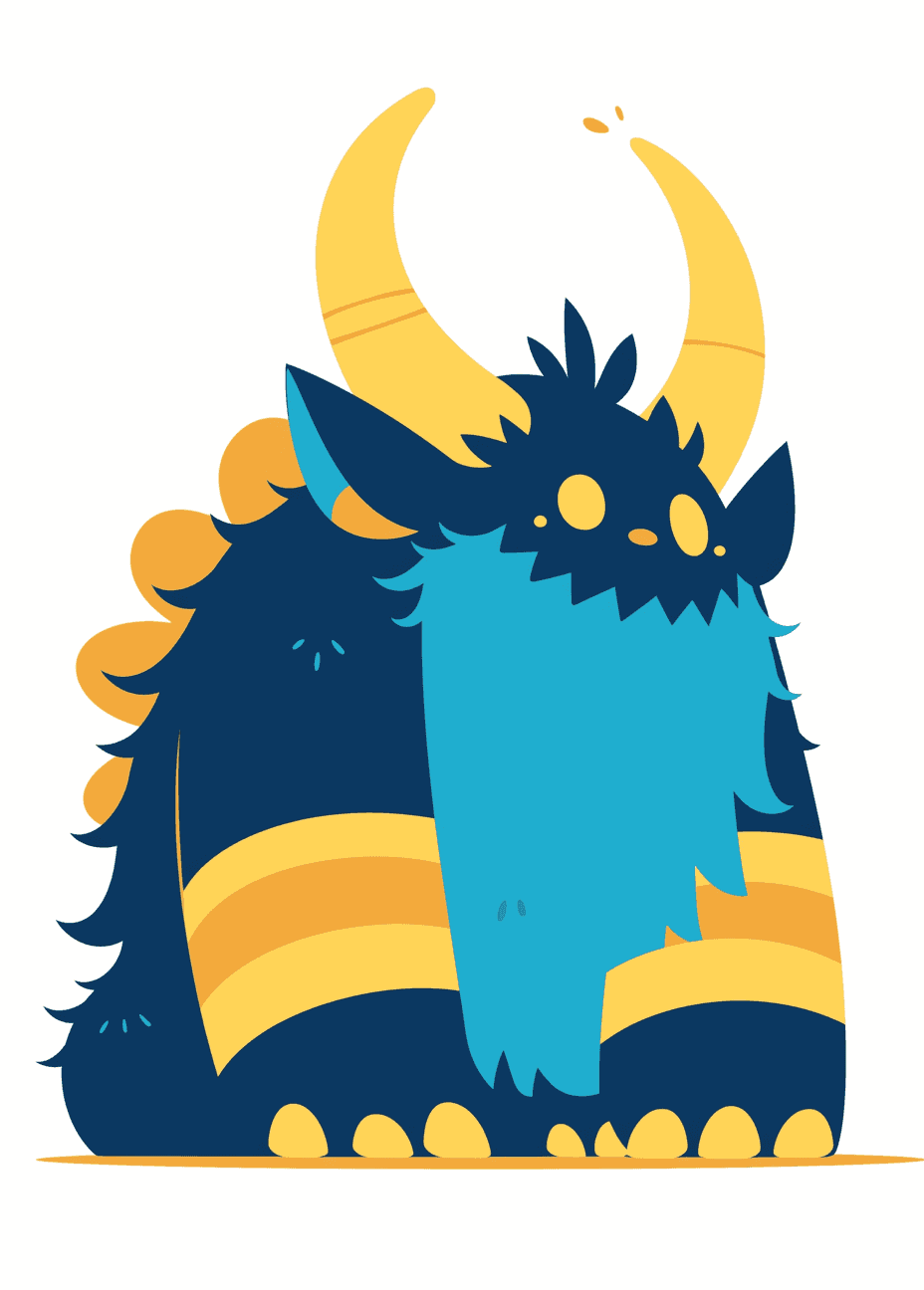 Cartoon Monster Shine On original repeating artwork