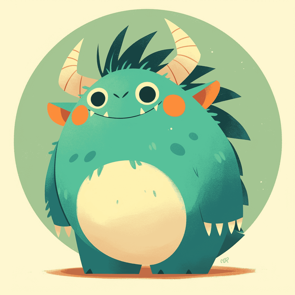 Cartoon Monster Buzz original repeating artwork