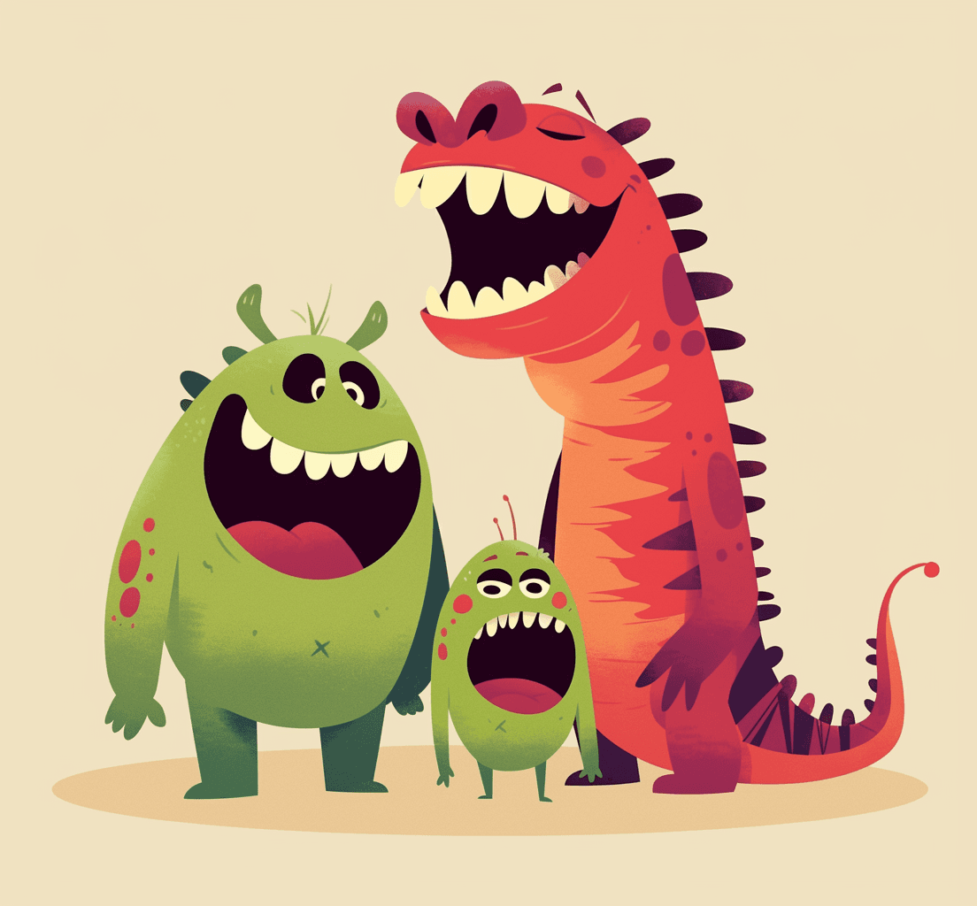 Cartoon Monster Grow original repeating artwork