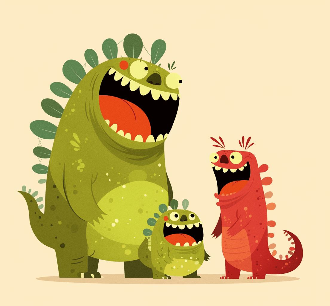 Cartoon Monster Party original repeating artwork
