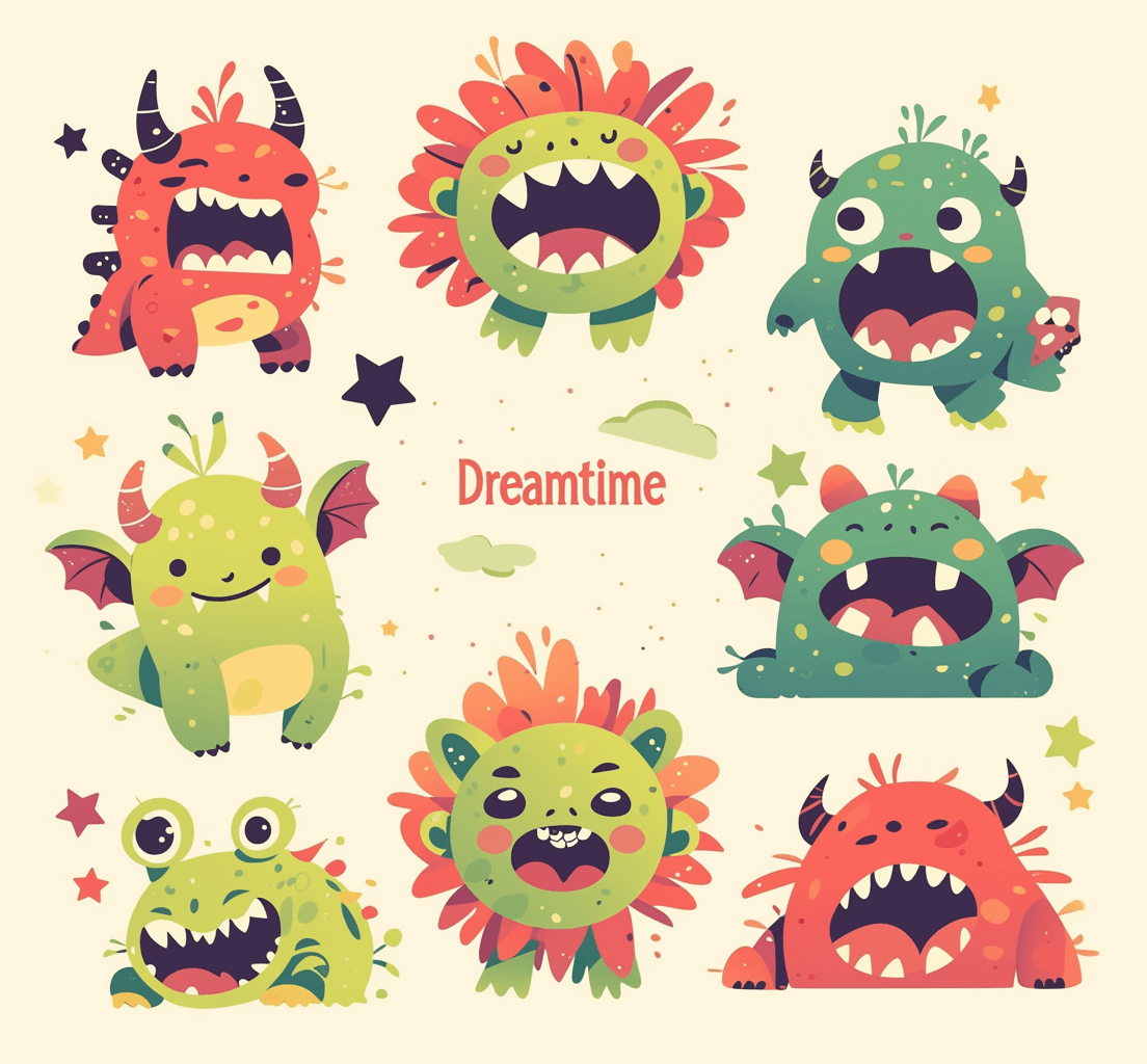 Cartoon Monster North original repeating artwork