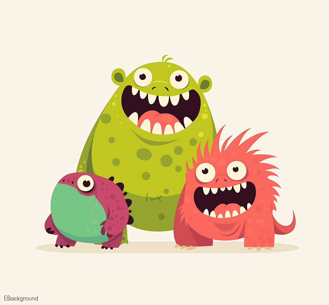 Cartoon Monster Rush original repeating artwork