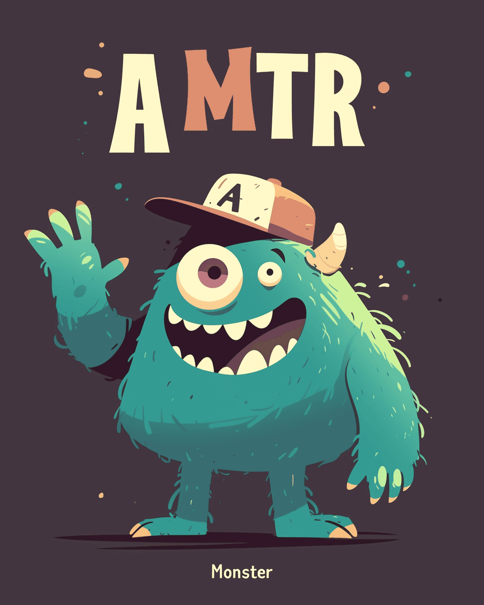Cartoon Monster Burst original repeating artwork