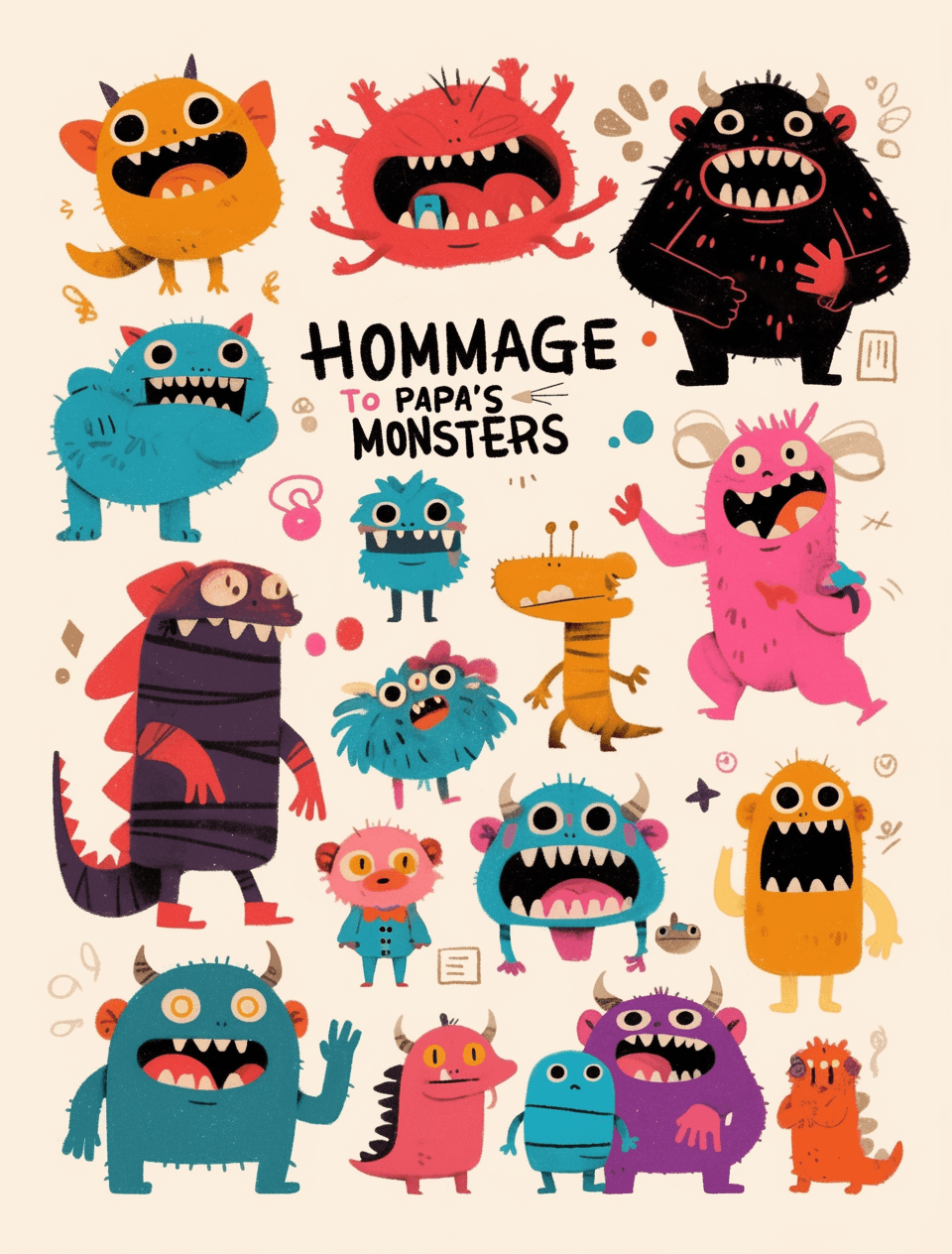 Cartoon Monster 007 original repeating artwork