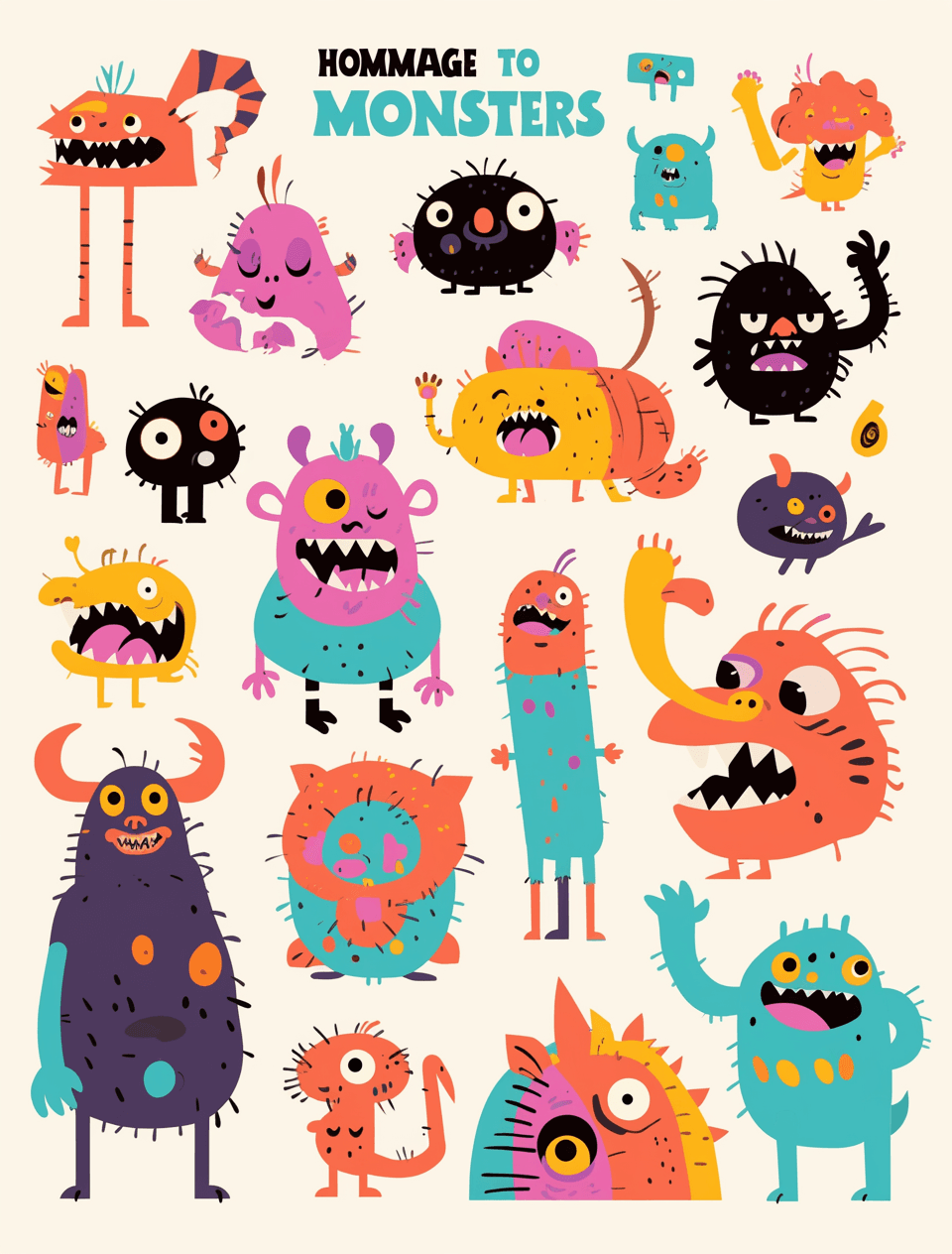 Cartoon Monster Amber original repeating artwork