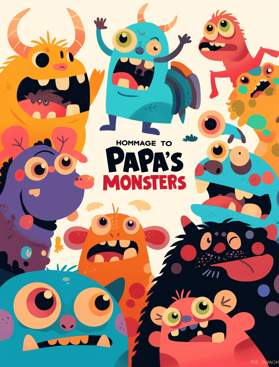 Cartoon Monster Boulevard original repeating artwork