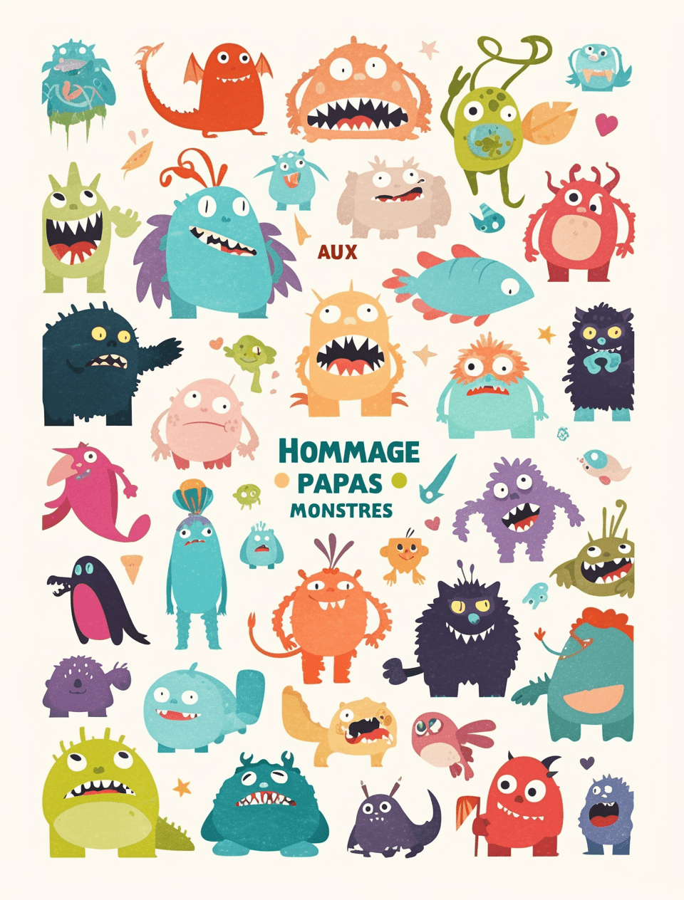 Cartoon Monster Club original repeating artwork