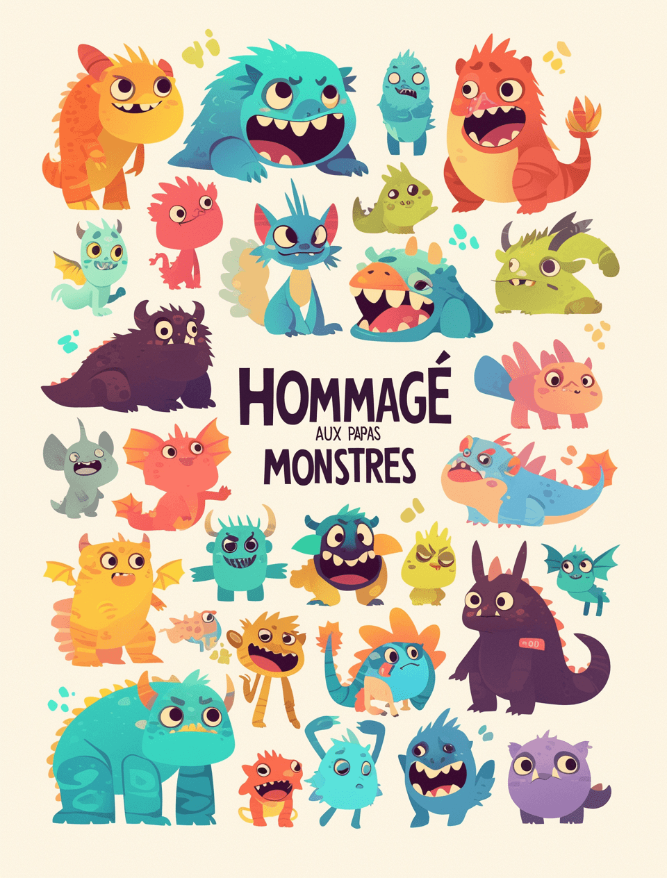 Cartoon Monster Onyx original repeating artwork