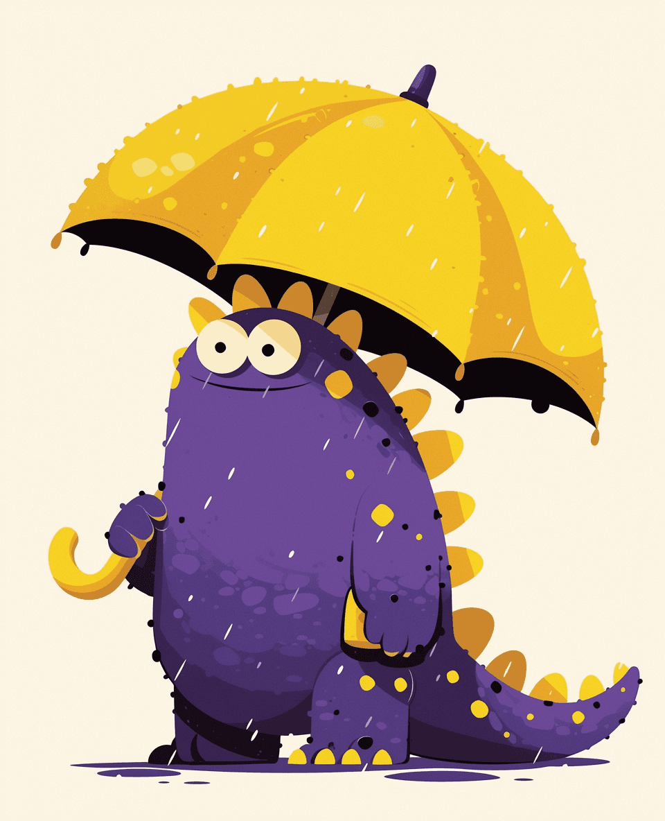 Cartoon Monster Echo original repeating artwork