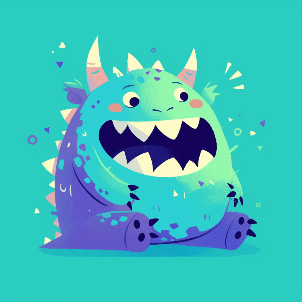 Cartoon Monster Ivory original repeating artwork