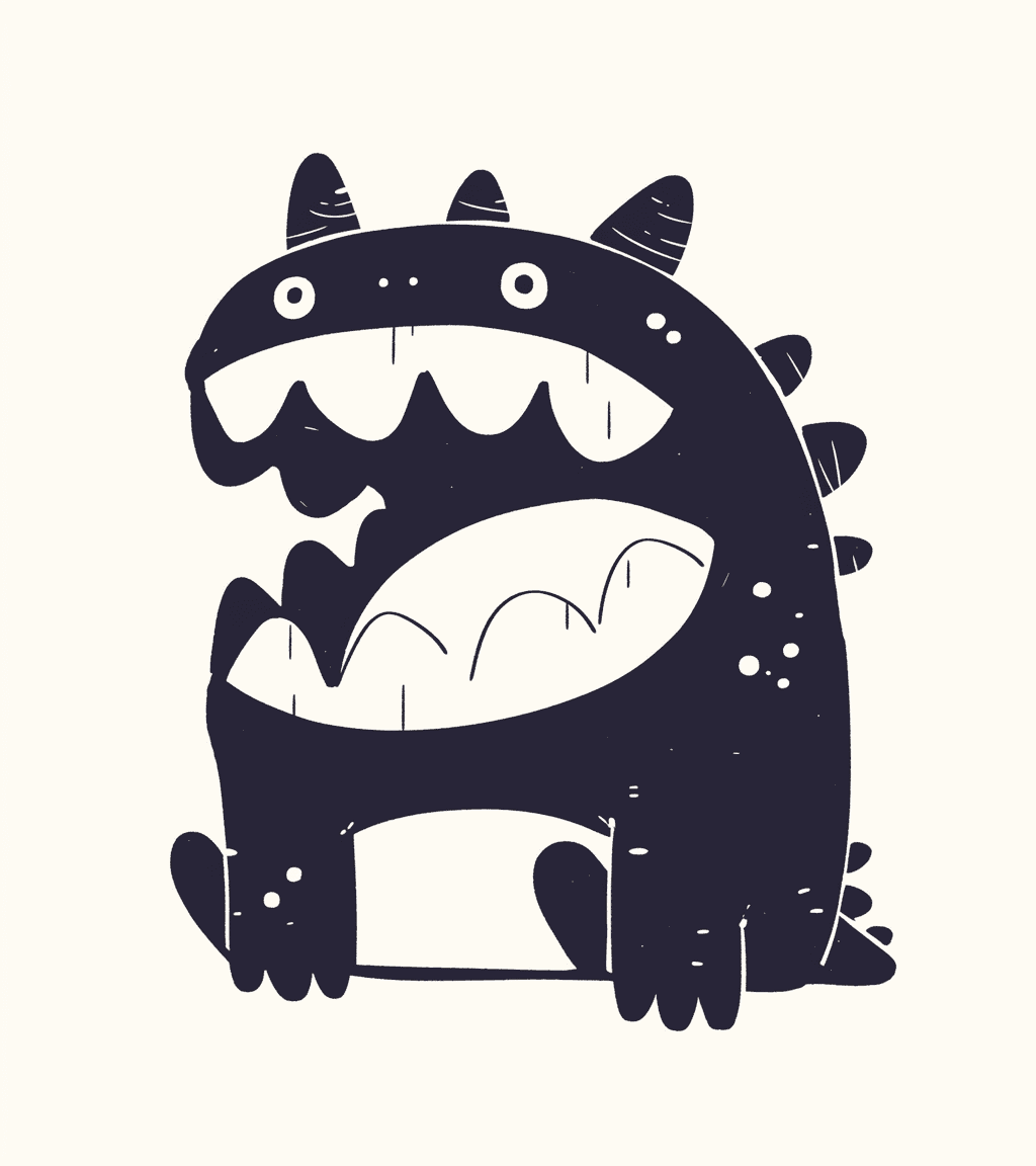 Cartoon Monster Sunlit original repeating artwork