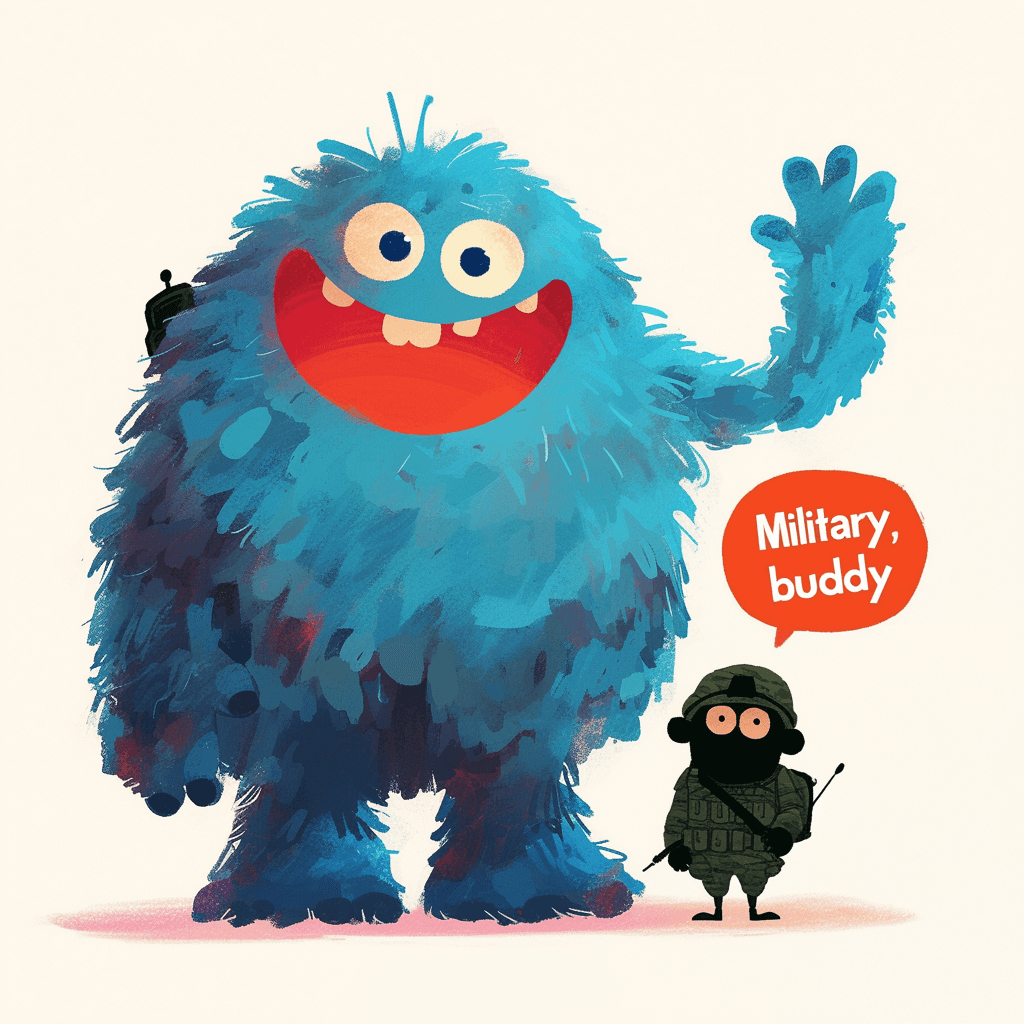 Cartoon Monster Tune original repeating artwork