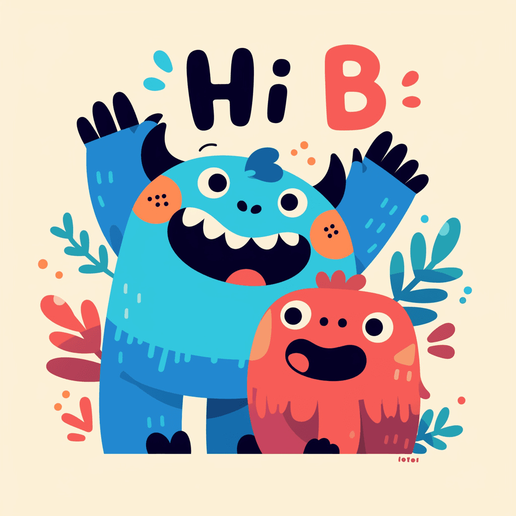 Cartoon Monster Rise original repeating artwork