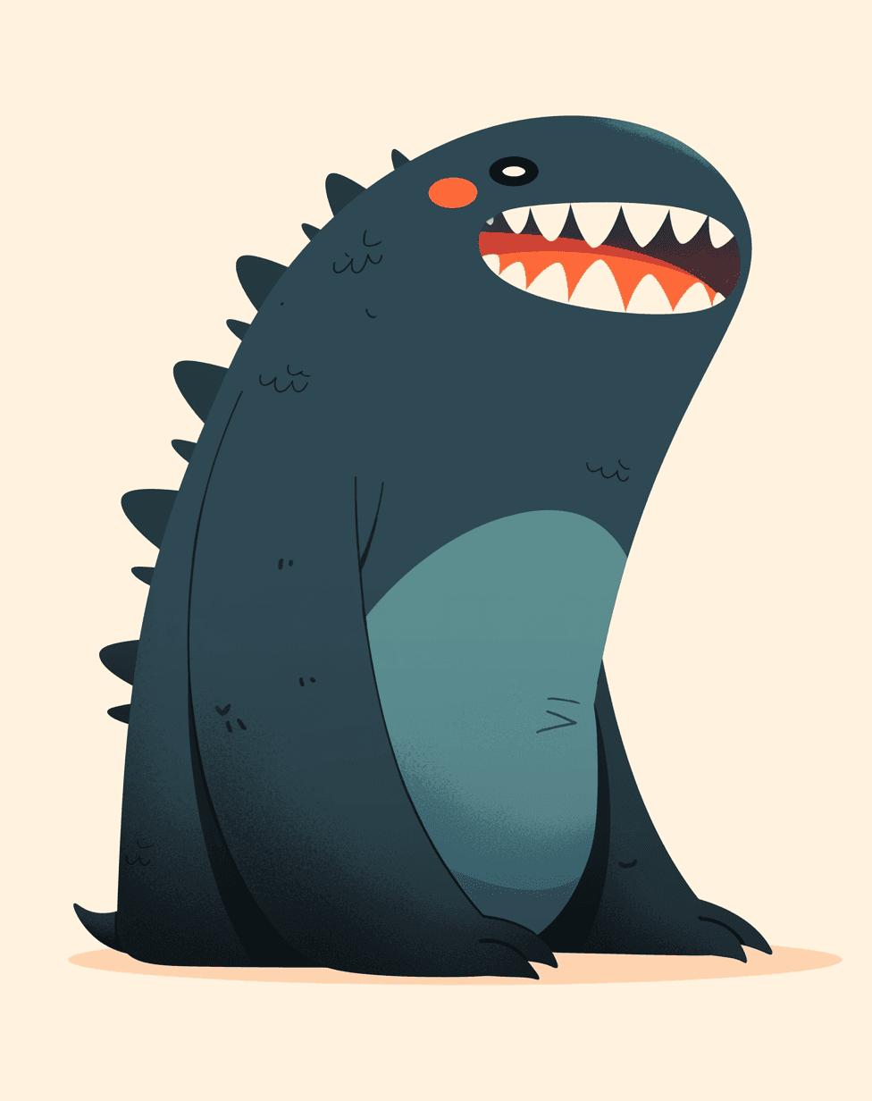 Cartoon Monster Noon original repeating artwork