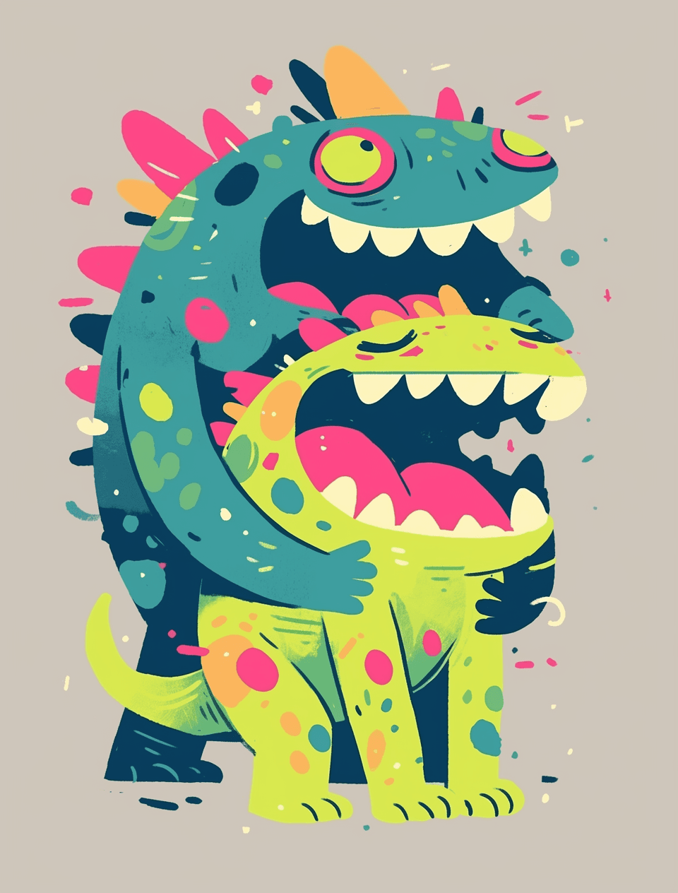 Cartoon Monster Corner original repeating artwork