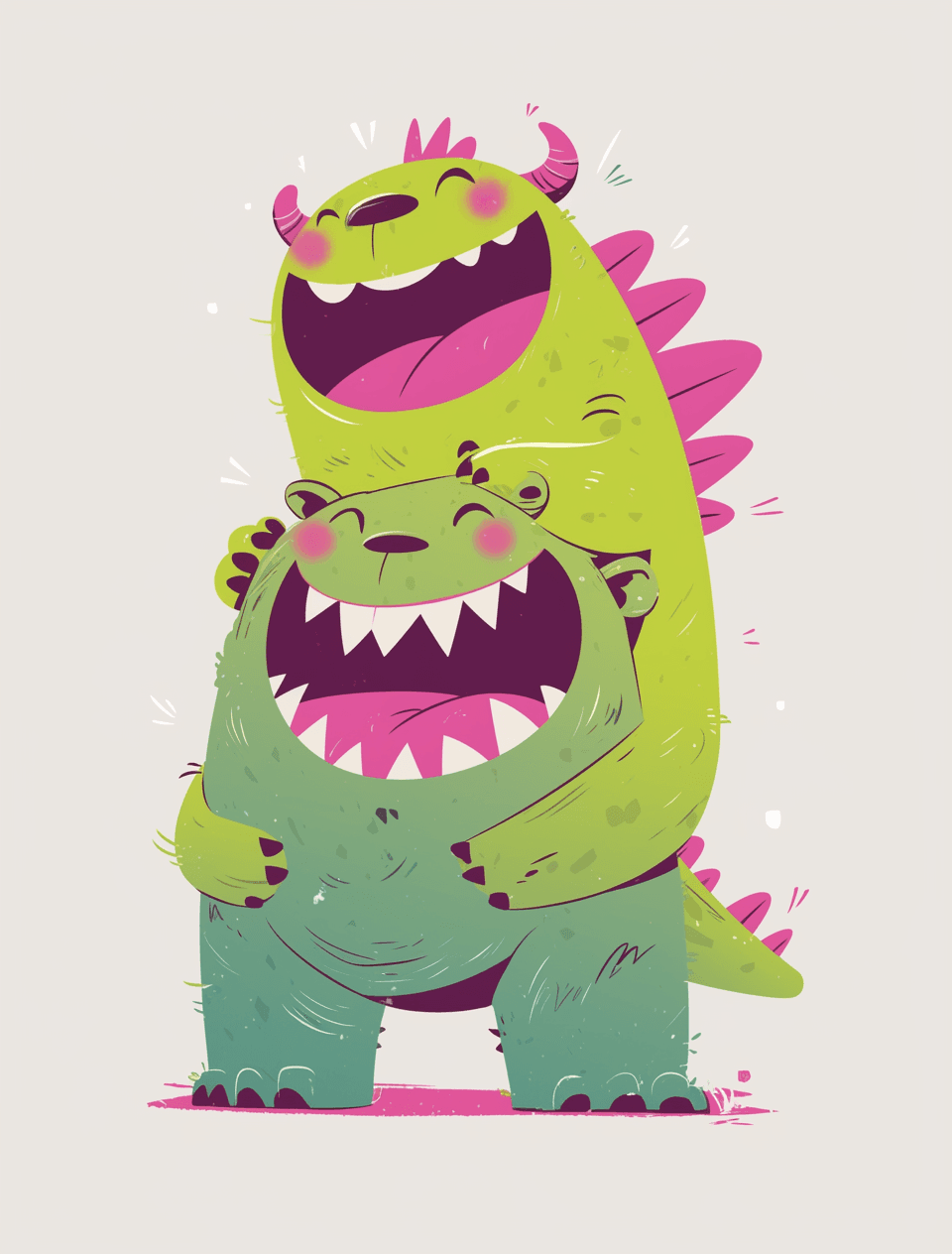 Cartoon Monster Rhythm original repeating artwork