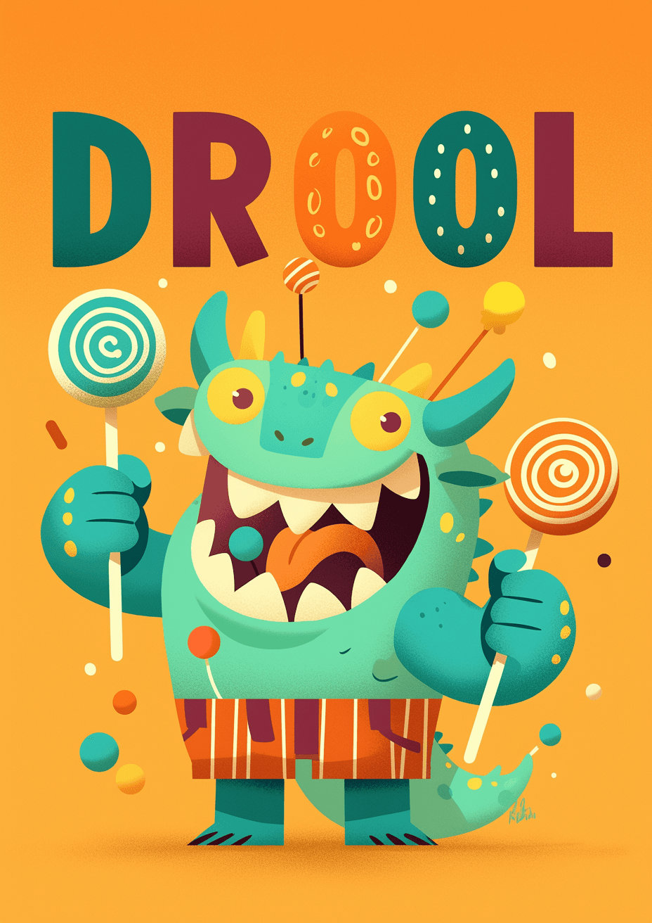 Cartoon Monster Seek original repeating artwork