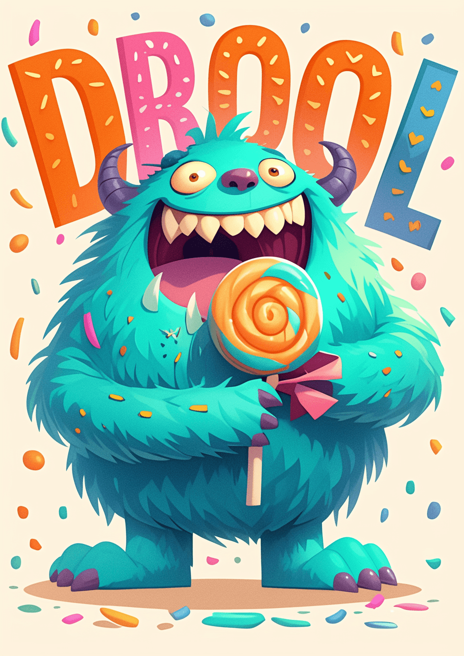 Cartoon Monster Pals original repeating artwork