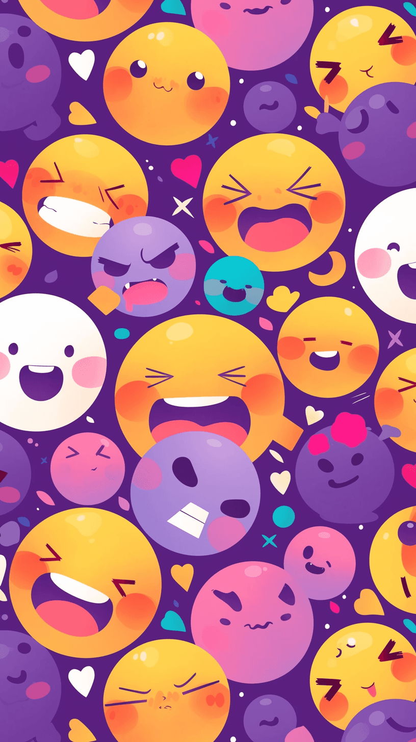 Fun Emoji Party original repeating artwork